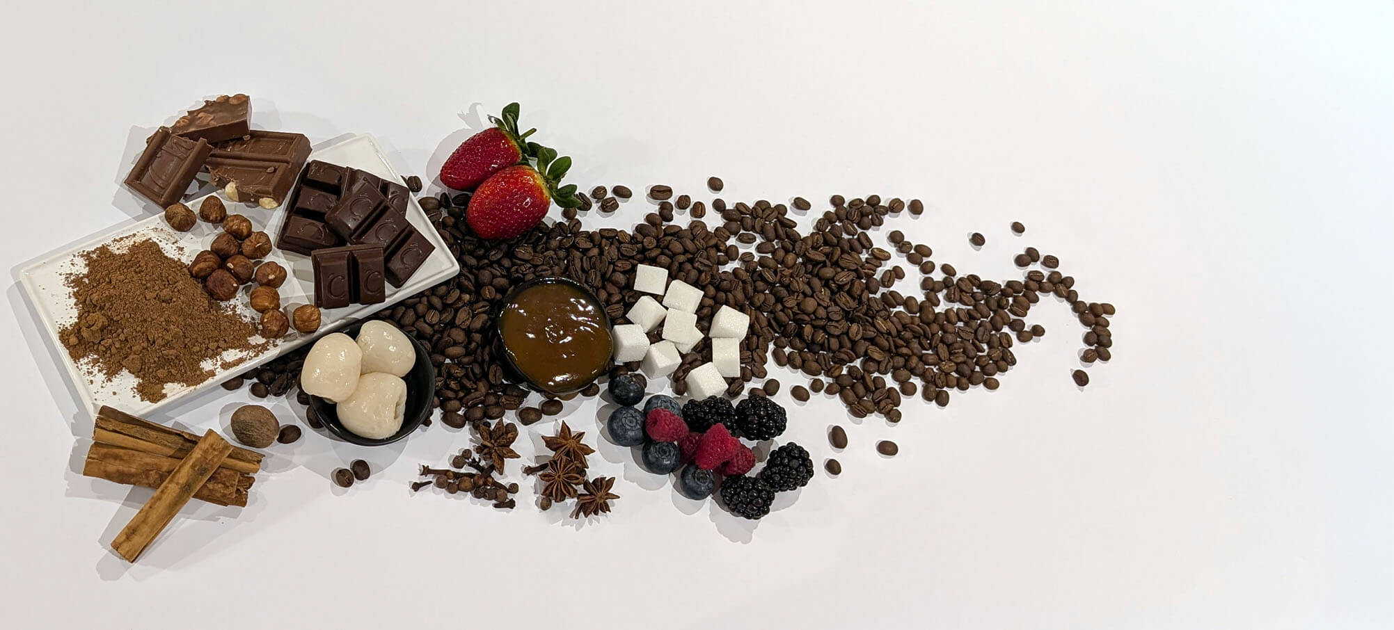 Roasted to order, freshly roasted small batch coffee by Mad About beans enriching flavours, spices, chocolate, nuts, berries, caramel, chocolate and fruit.
